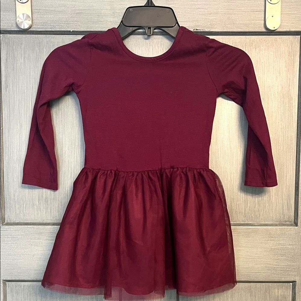Old Navy 4T Girls Burgundy Tulle Blouse, Kids, Tulle, Fall, Autumn
